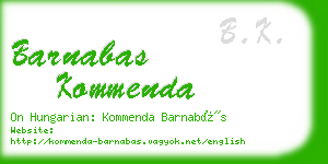 barnabas kommenda business card